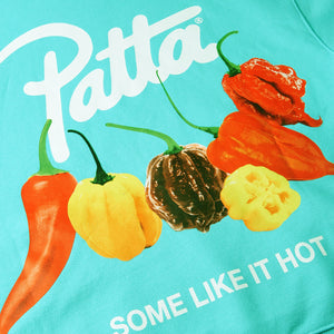 PATTA SOME LIKE IT HOT BOXY HOODED SWEATER BLUE RADIANCE