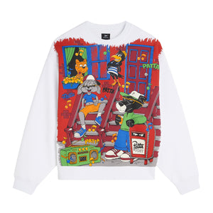 PATTA BLOCK PARTY CRWNECK WHITE