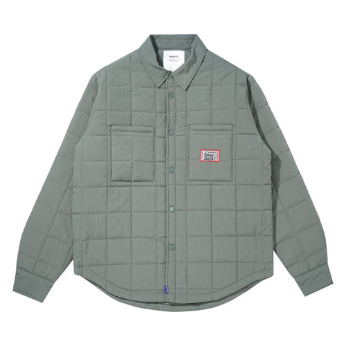 BONES QUILTED FATIGUE SHIRT OLIVE GREEN