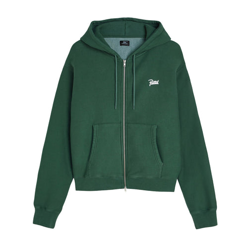 PATTA CLASSIC ZIP UP HOODED SWEATER BISTRO GREEN