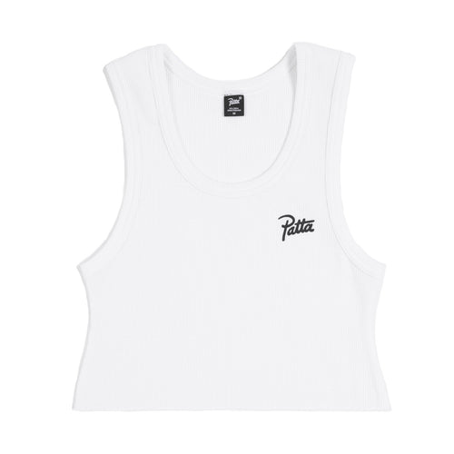 PATTA FEMME CROPPED WAFFLE TANK TOP WHITE