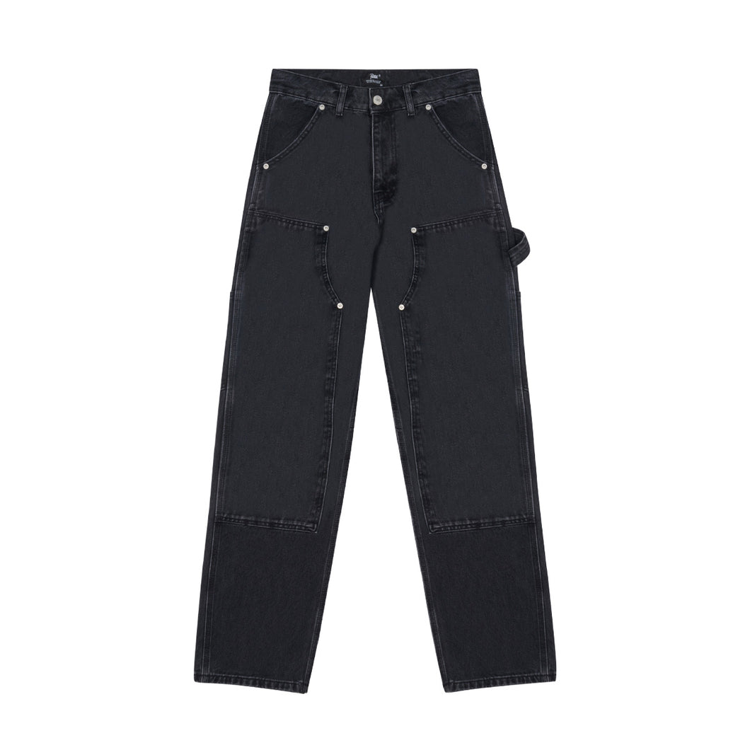 PATTA DOUBLE KNEE DENIM PANTS BLACK
