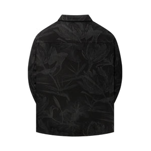 FLORAL LASER DENIM SHIRT BLACK