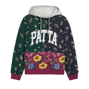 PATTA FLORAL PATCHWORK HOODED SWEATER MULTI