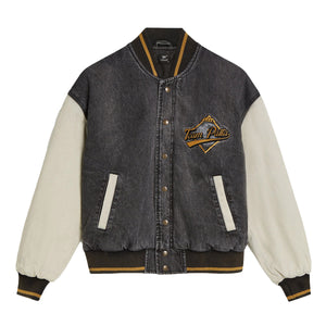 PATTA HOMERUN DENIM VARSITY JACKET BLACK