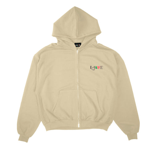 CHOCOLATTE DOUBLE ZIP HOODIE BEIGE