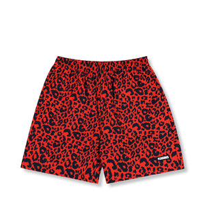 LEOPARD ACTIVE SHORTS RED