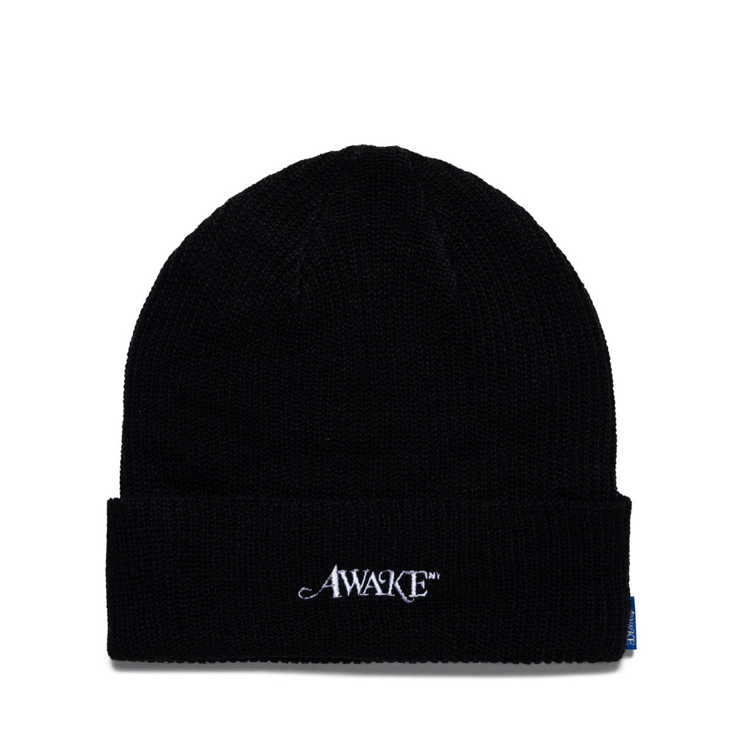LOOSE GAUGE KNIT BEANIE BLACK