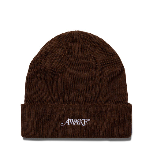 LOOSE GAUGE KNIT BEANIE BROWN