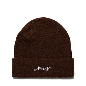 LOOSE GAUGE KNIT BEANIE BROWN