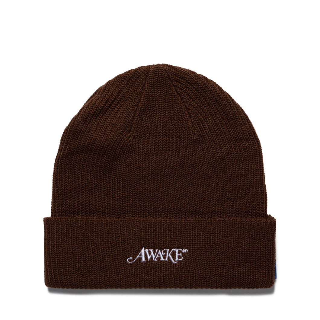 LOOSE GAUGE KNIT BEANIE BROWN