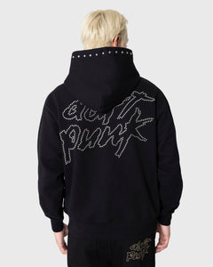 LUCKY STUDDED HOODIE BLACK