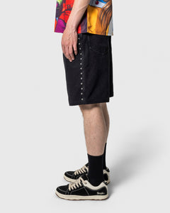 LUCKY STUDDED JORTS BLACK