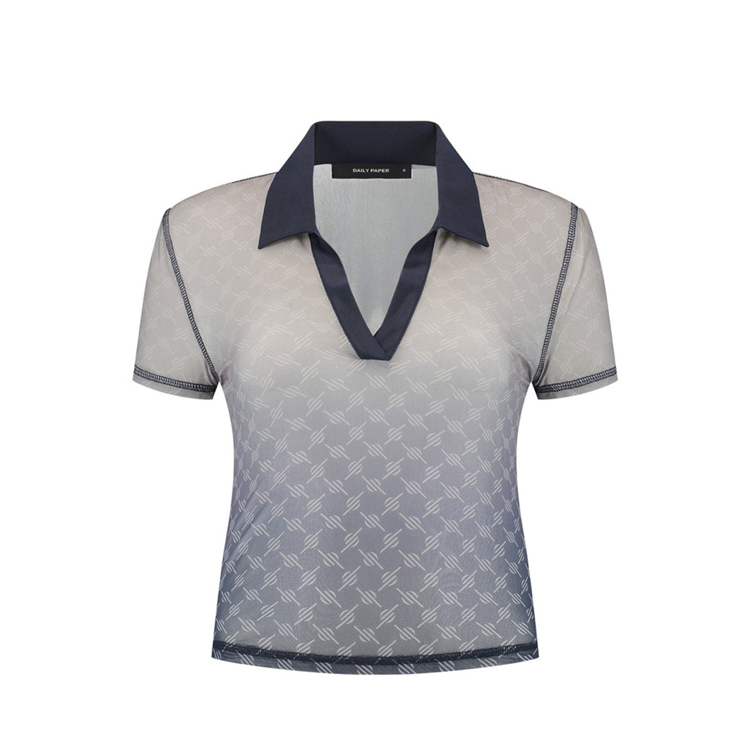 MESH MONOGRAM POLO SHIRT BLUE