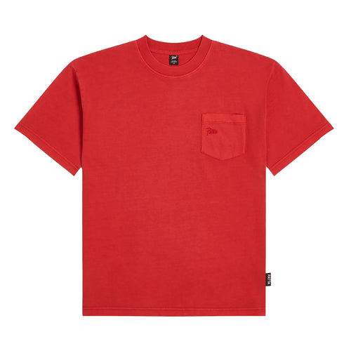 PATTA BASIC WASHED POCKET T-SHIRT HAUTE RED