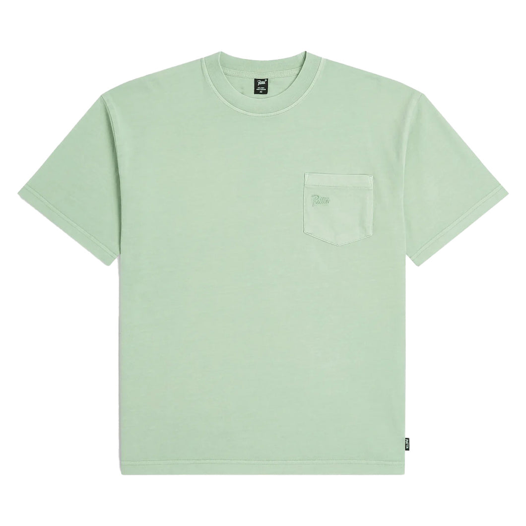 PATTA BASIC WASHED POCKET T-SHIRT SLIT GREEN