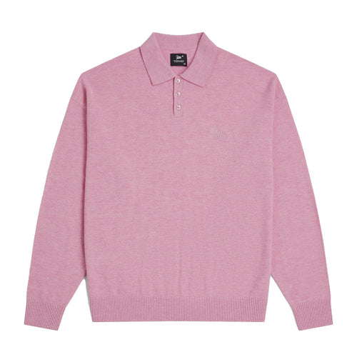 PATTA KNITTED WOOL LS POLO SHIRT VERY BERRY