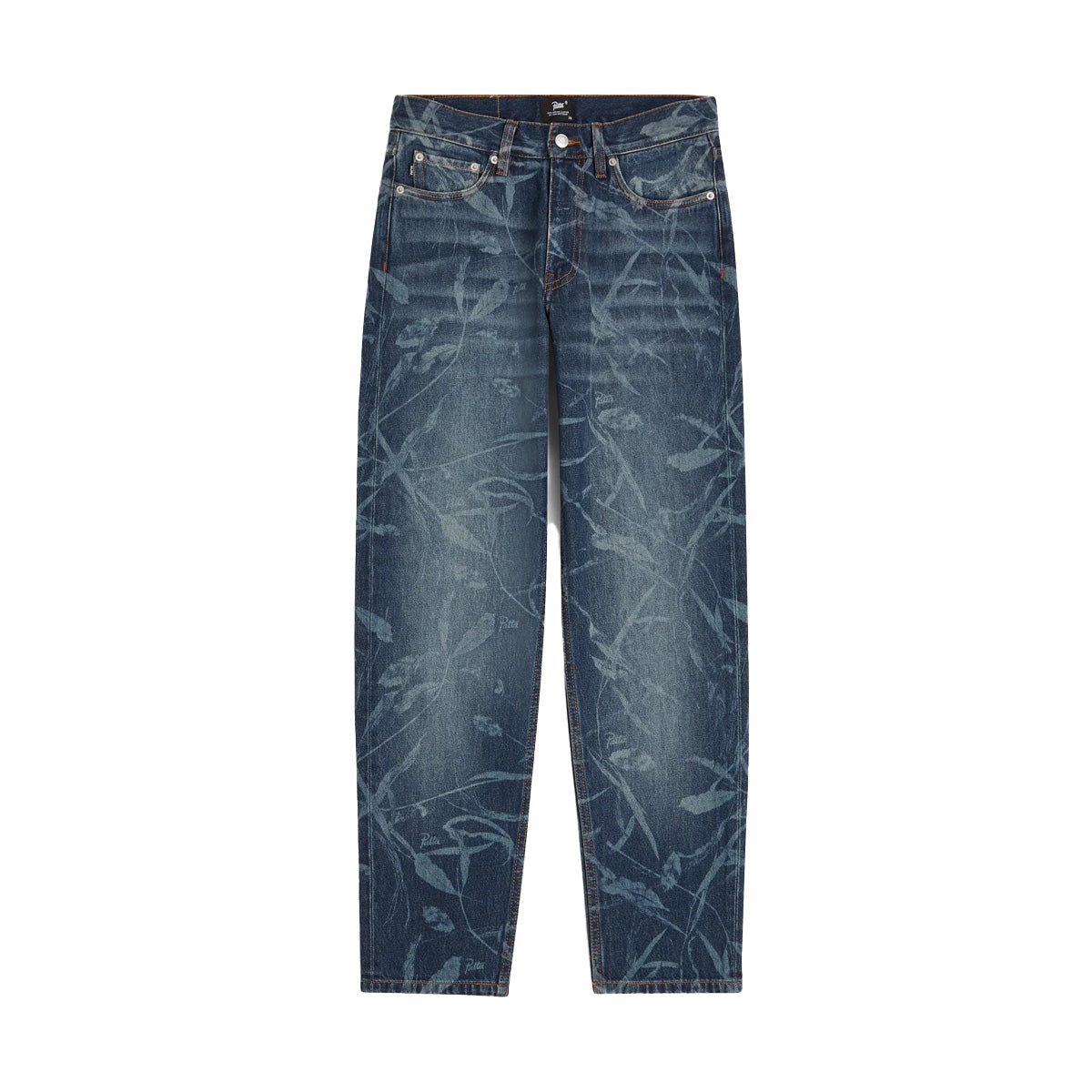 PATTA LEAVES LASER PRINT DENIM PANTS BLUE Latte Lisbon