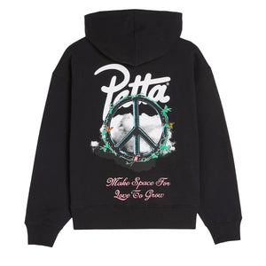 PATTA XEROX PEACE BOXY HOODED SWEATER BLACK