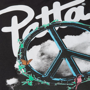 PATTA XEROX PEACE BOXY HOODED SWEATER BLACK