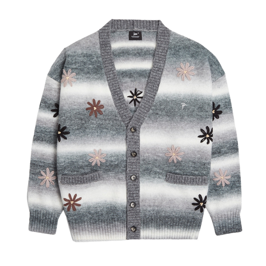 PATTA PEACE & LOVE KNITTED CARDIGAN FORGED IRON