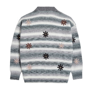 PATTA PEACE & LOVE KNITTED CARDIGAN FORGED IRON