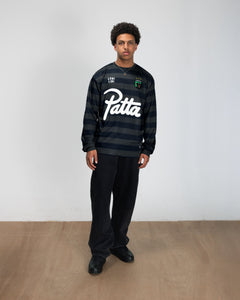 PATTA STRIPED LS FOOTBALL JERSEY FORGED IRON