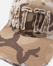 PATTA FRAYED WOODLAND CAMO SPORTS CAP SAND DOLLAR