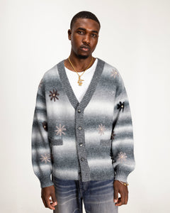 PATTA PEACE & LOVE KNITTED CARDIGAN FORGED IRON