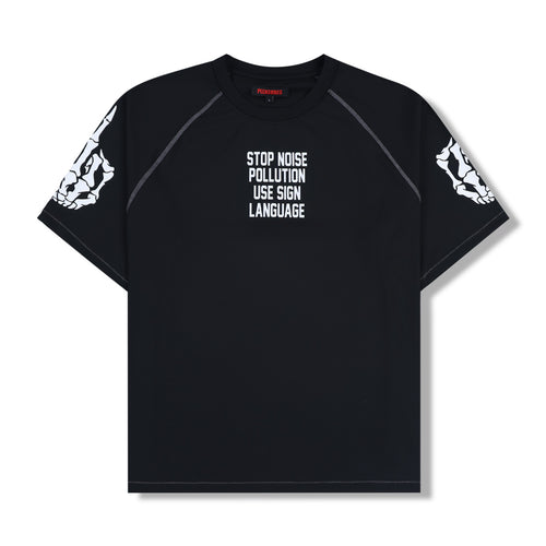 POLLUTION BOXY RAGLAN BLACK
