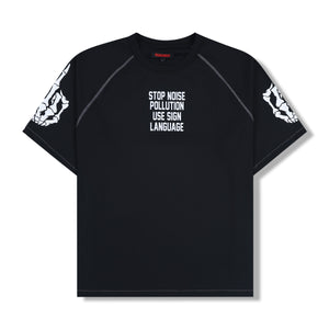 POLLUTION BOXY RAGLAN BLACK