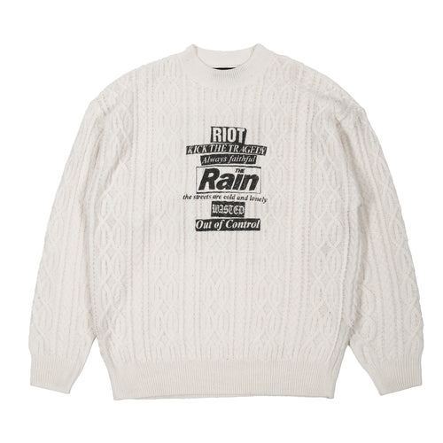 RAIN CABLE KNIT SWEATER OFF WHITE