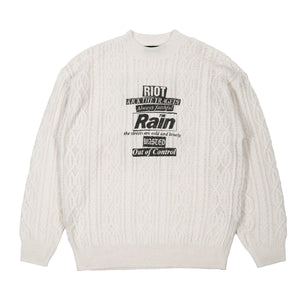 RAIN CABLE KNIT SWEATER OFF WHITE