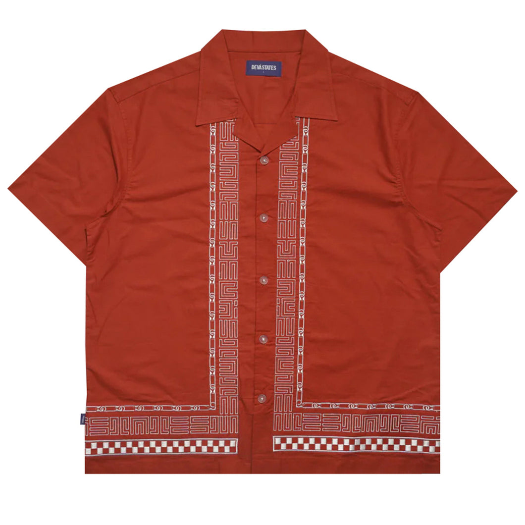 RELIC SS EMBROIDERED SHIRT TERRACOTA