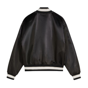 PATTA SCRIPT LOGO SATIN VARSITY JACKET BLACK
