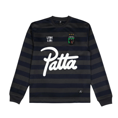 PATTA STRIPED LS FOOTBALL JERSEY FORGED IRON