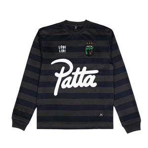 PATTA STRIPED LS FOOTBALL JERSEY FORGED IRON