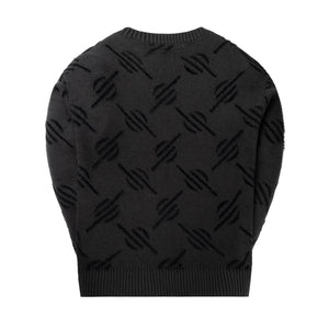 TEVIN MONOGRAM KNIT SWEATER BLACK