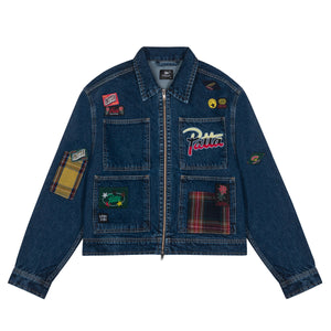 PATTA WHOLE LOTTA LABELS DENIM JACKET LIGHT BLUE