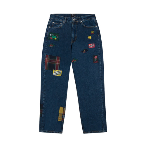 PATTA WHOLE LOTTA LABELS DENIM PANTS LIGHT BLUE