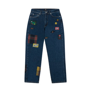 PATTA WHOLE LOTTA LABELS DENIM PANTS LIGHT BLUE