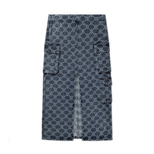 ZORA DENIM CARGO SKIRT BLUE