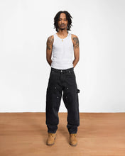 PATTA DOUBLE KNEE DENIM PANTS BLACK