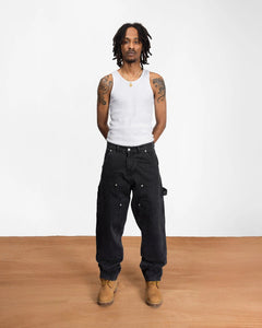 PATTA DOUBLE KNEE DENIM PANTS BLACK