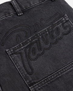 PATTA DOUBLE KNEE DENIM PANTS BLACK