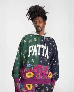 PATTA FLORAL PATCHWORK HOODED SWEATER MULTI