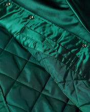 PATTA SCRIPT LOGO SATIN VARSITY JACKET BISTRO GREEN