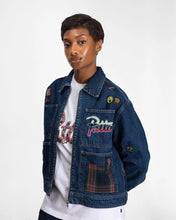 PATTA WHOLE LOTTA LABELS DENIM JACKET LIGHT BLUE