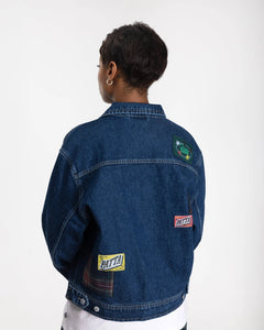 PATTA WHOLE LOTTA LABELS DENIM JACKET LIGHT BLUE
