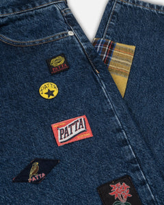 PATTA WHOLE LOTTA LABELS DENIM PANTS LIGHT BLUE